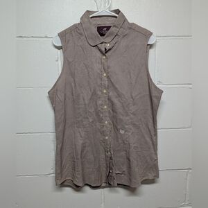 Sacoor Brothers Women's Sleeveless Button-Up Top Size 46/20 (Medium?)